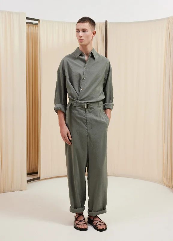 Utility Pants-SEAMLESS BELTED PANTS