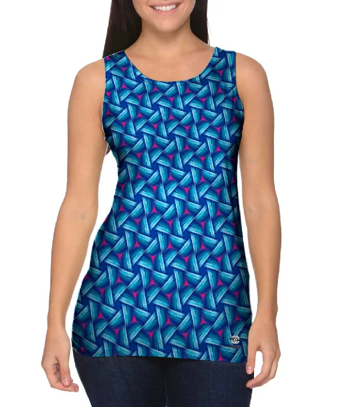 Sports Tank-Blue Sky Red Waves Murano Pattern