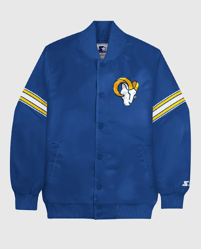 Heavyweight Jacket-Los Angeles Rams Varsity Satin Full-Snap Jacket