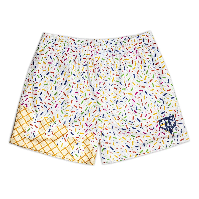 Above Knee Shorts-Ice Cream Youth Shorts - Vanilla