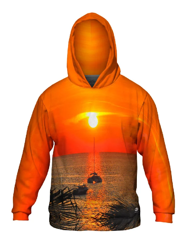 Baseball Team Hoodie-Catamaran Caught In The Sunset