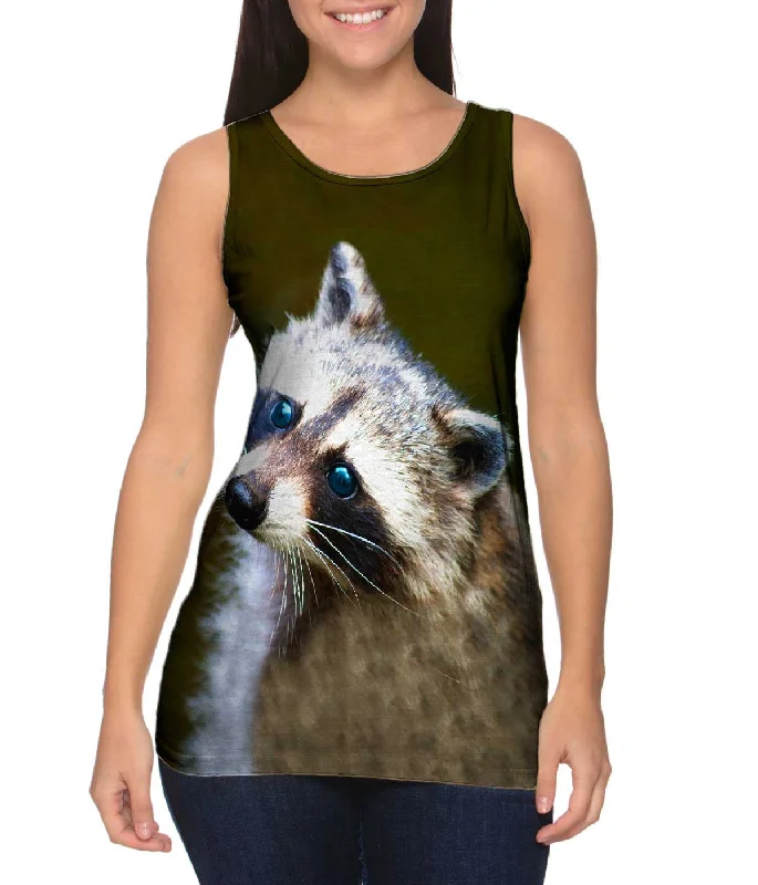 Tight Fit Tank-Blue Eyed Raccoon