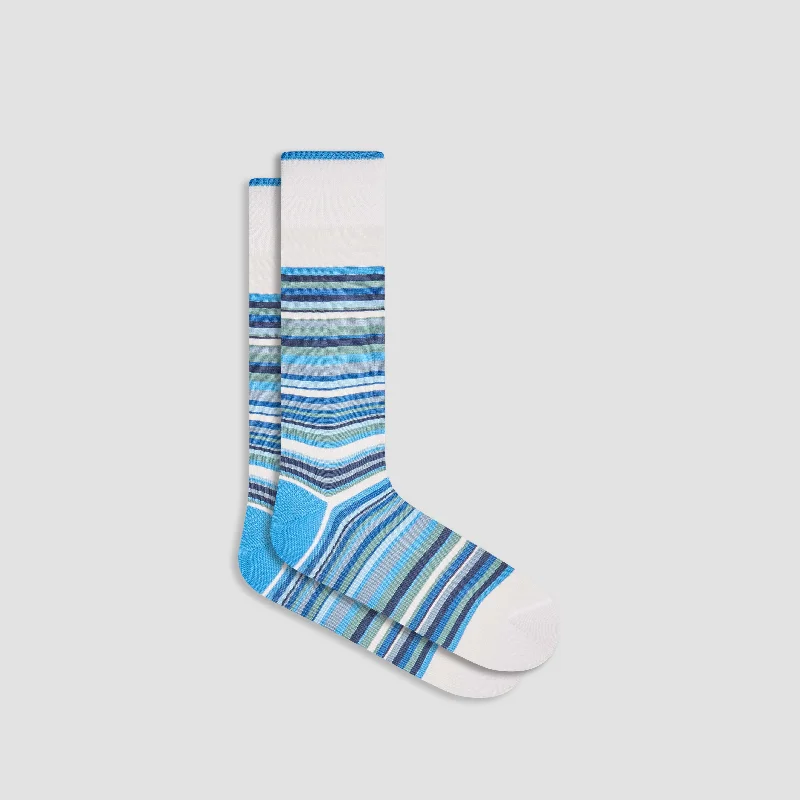 Casual Crew Socks-Striped Mid-Calf Socks