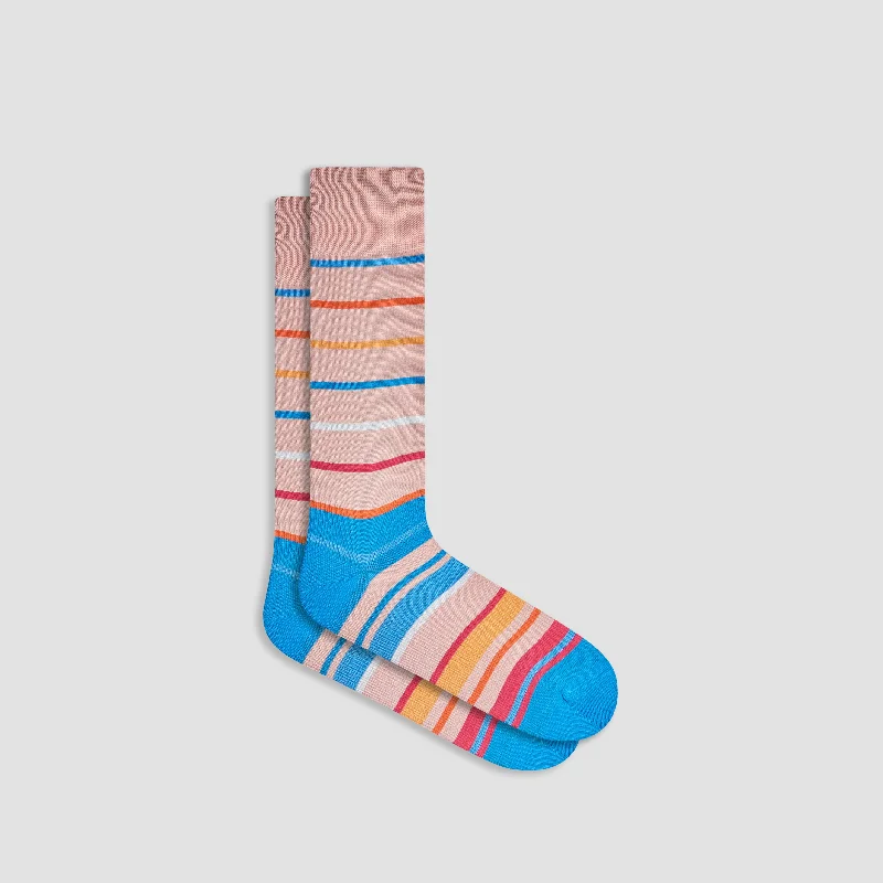 Color-Block Socks-Striped Mid-Calf Socks