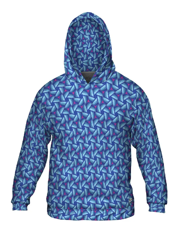 Quick Dry Hoodie-Blue Sky Red Waves Murano Pattern