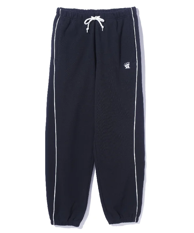 Winter Pants-EMBROIDERED LOGO PIPING SWEATPANTS