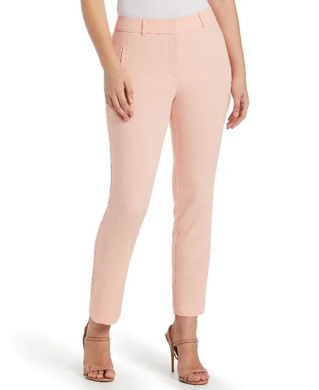 Track Pants-Petite Classic Fit Clean Straight Leg Ankle Pant