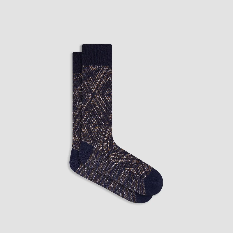 Wool Hiking Socks-Argyle Mid-Calf Socks