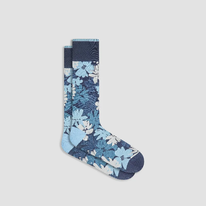 Fun Patterned Socks-Floral Mid-Calf Socks