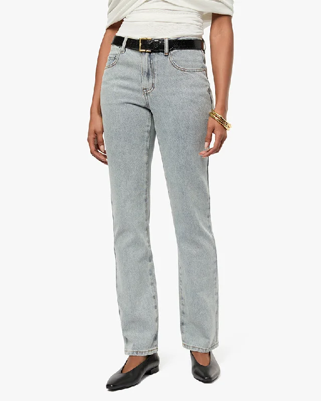 Skiing Pants-Mid Rise Straight Flare Jean