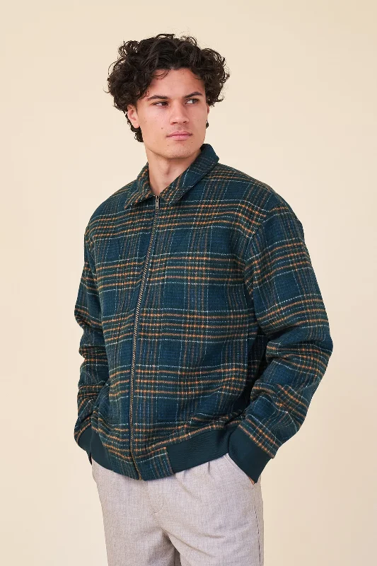 Classic Fit Jacket-LENOX CHECK WOOL BOMBER