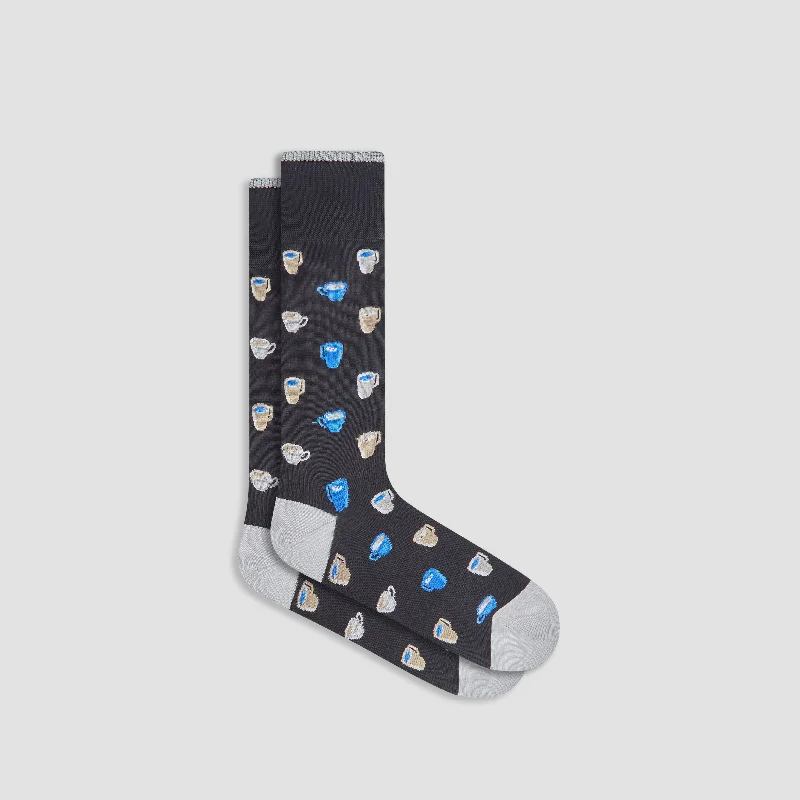 Grey Socks-Cross Stitch Mid-Calf Socks