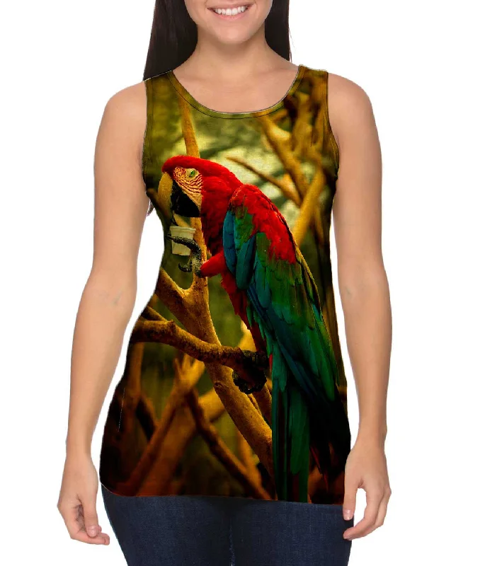 Floral Tank-Cafe Macaw