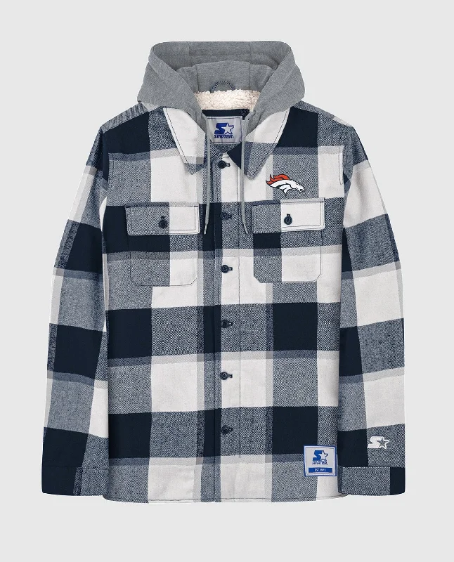 Streetwear Jacket-Denver Broncos The Big Joe Sherpa Lined Plaid Jacket