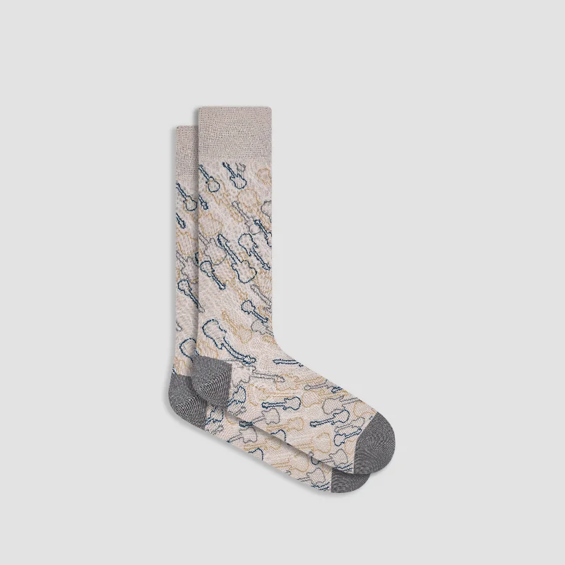 Casual Crew Socks-Guitar Mid-Calf Socks