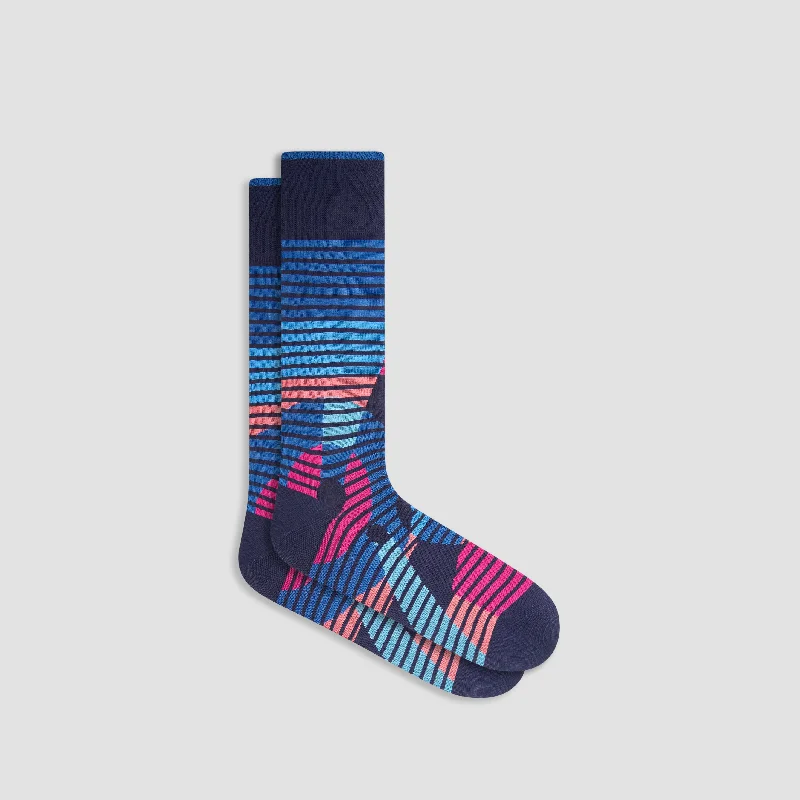 Sports Team Socks-Striped Abstract Mid-Calf Socks