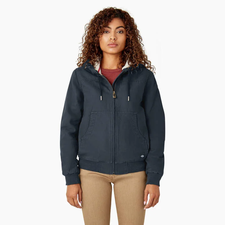 Travel Jacket-Dickies Women's Fleece Lined Duck Canvas Jacket