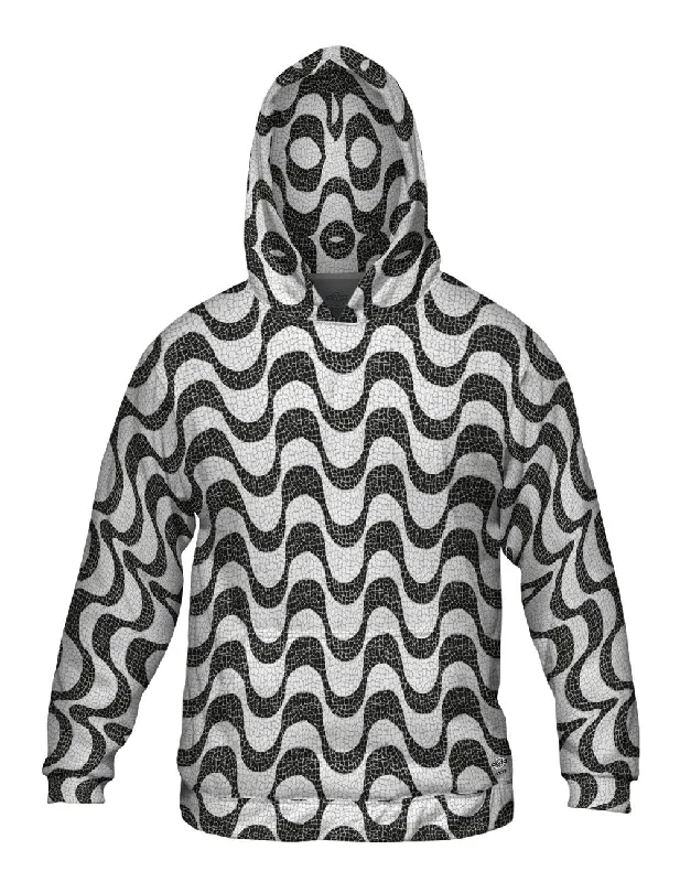 Waterproof Hoodie-Brazil Tiles Copacabana Beach