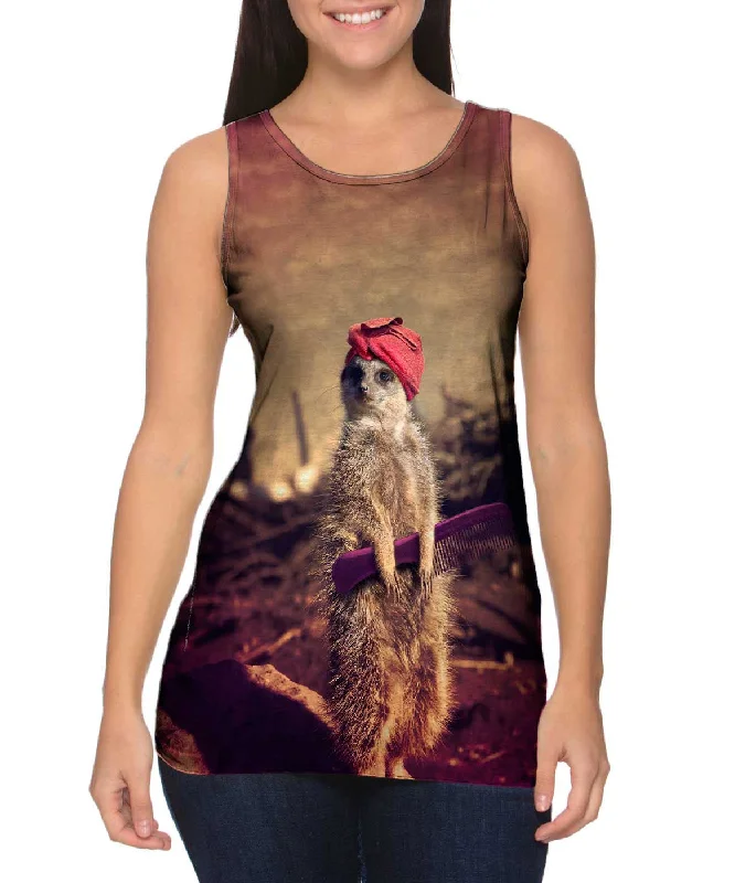 Retro Tank-Bad Hair Day Meercat