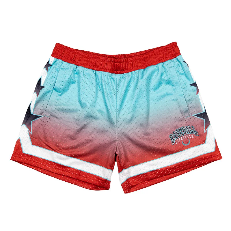 Eco Friendly Shorts-Champions Star Shorts - Gradient Teal/Red