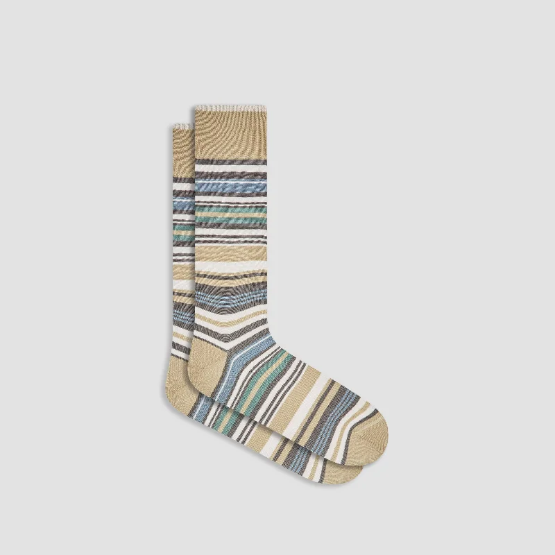 Cotton Socks-Striped Mid-Calf Socks