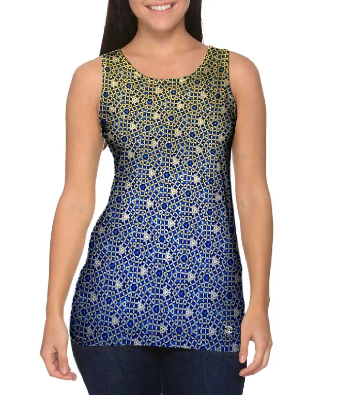 Wool Tank-Blue Gold Jewels