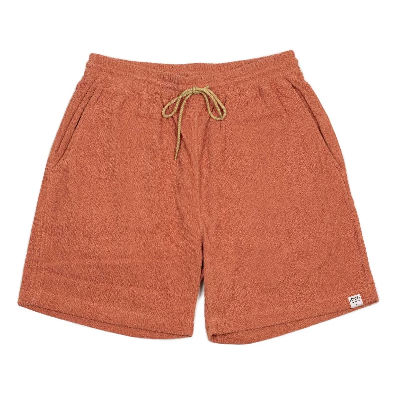 Tennis Shorts-Relaxed terrycloth shorts in Towny Orange cotton mix