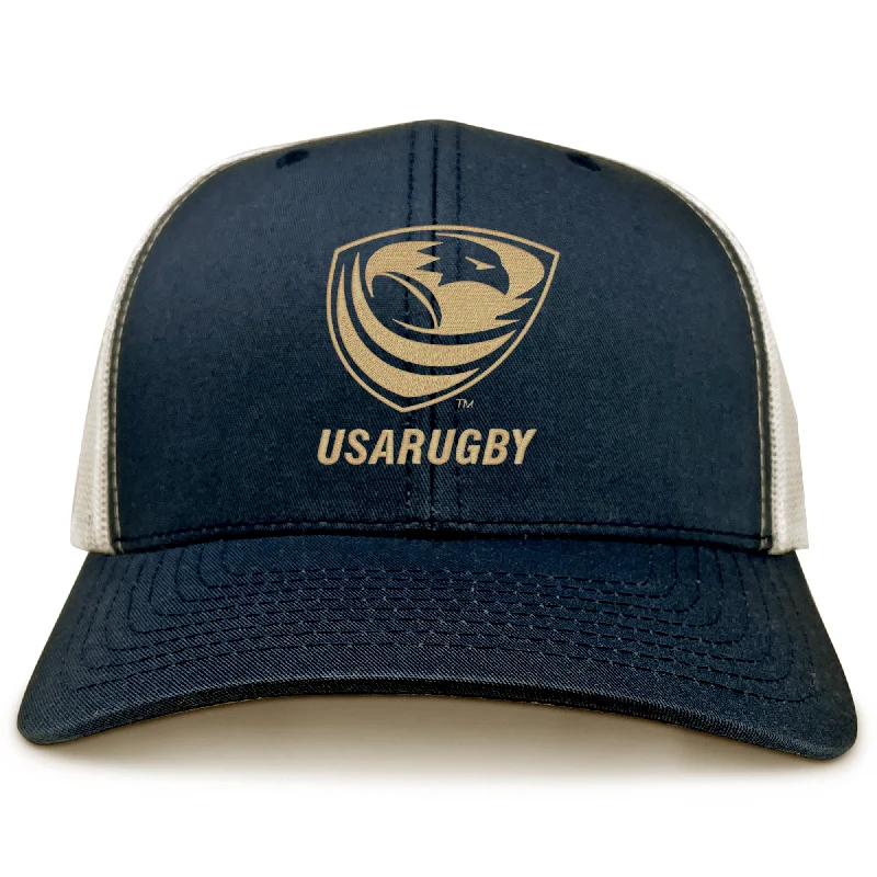 Waterproof Hat-USA Rugby Bronze Eco Trucker Hat