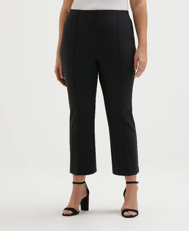 Festival Pants-Plus Size Pintuck Pull-On Crop Pant