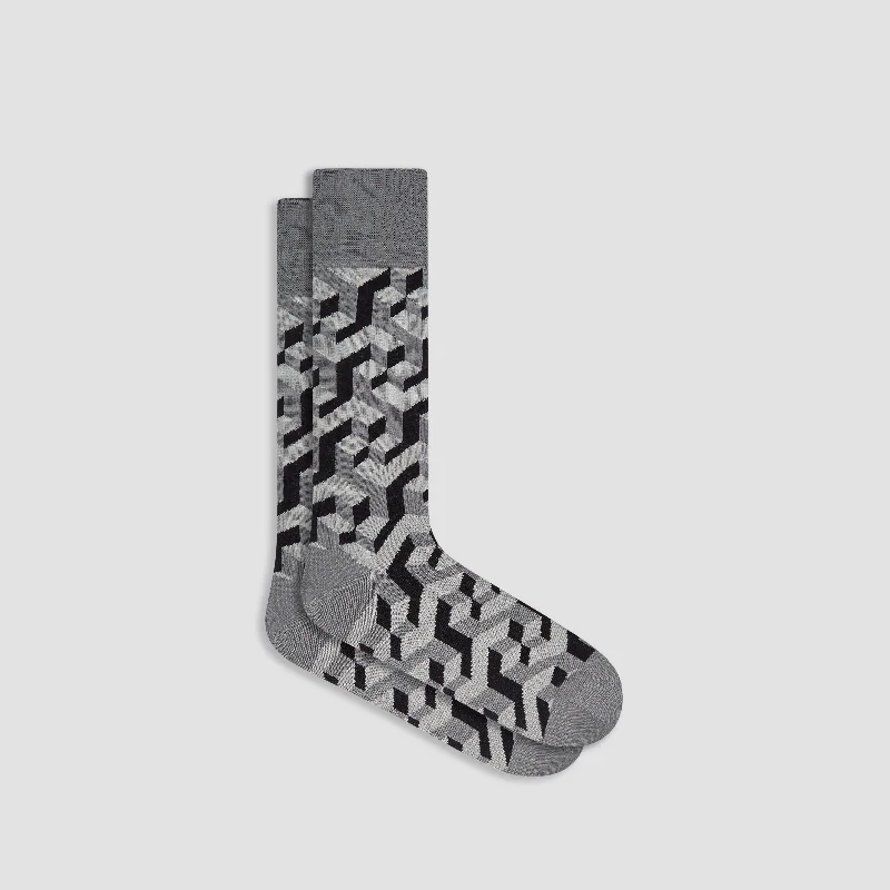 Padded Socks-Optical Illusion Mid-Calf Socks