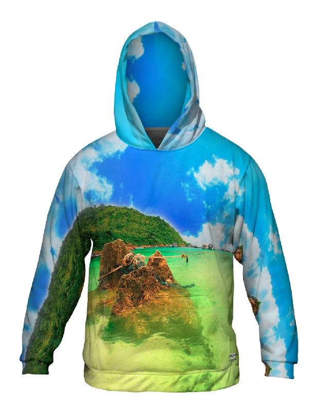 Hoodie with Face Mask-Cliff Of Vacation Future