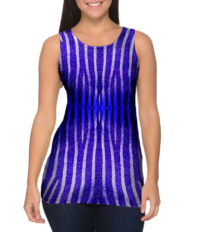 Crossback Tank-Blue Zebra Stripes