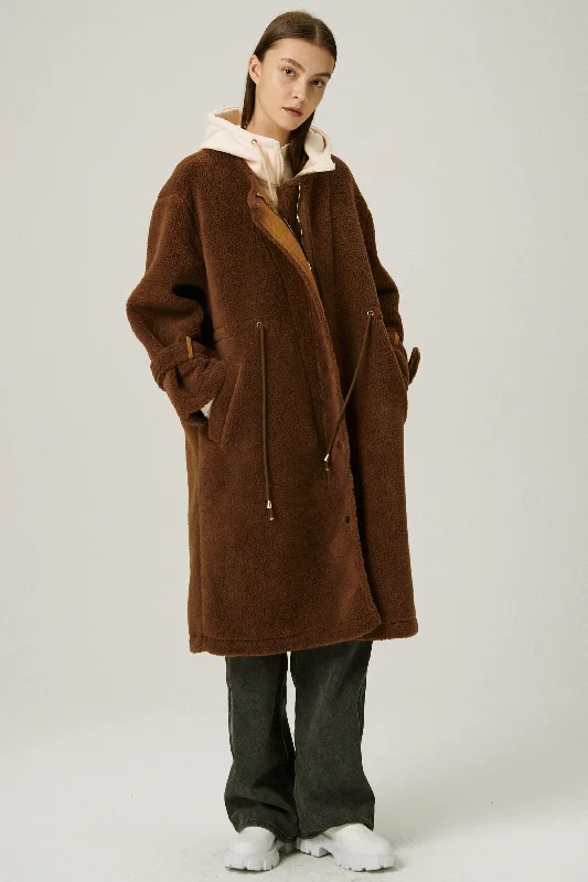 Boxing Jacket-Joe Hood Layered Teddy Coat