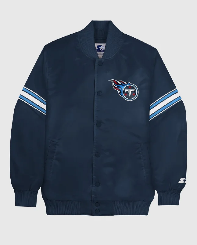 Varsity Jacket-Tennessee Titans Varsity Satin Full-Snap Jacket