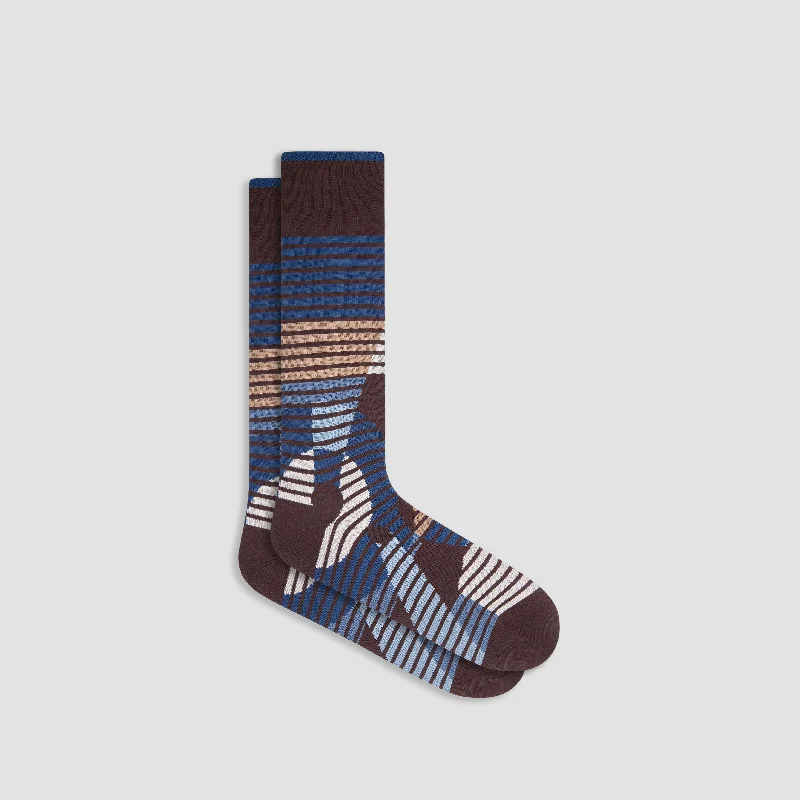 Basketball Socks-Striped Abstract Mid-Calf Socks