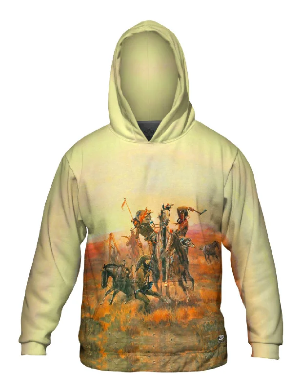 Hoodie with Earphone Hole-CM Russell - "When Blackfoot And Sioux Meet" (1890)