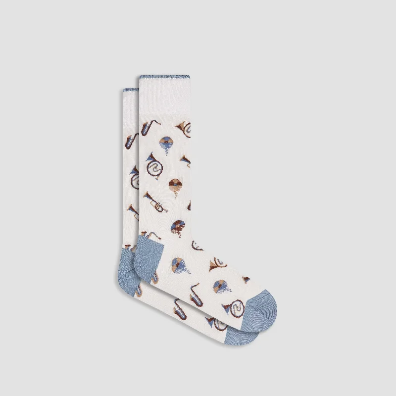 Crew Length Socks-Musical Mid-Calf Socks