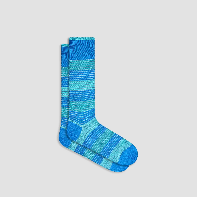 Anti-Slip Socks-Heather Striped Mid-Calf Socks