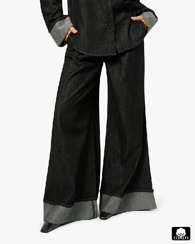 Outdoor Pants-High Waisted Pleated Super Wide Leg Pant