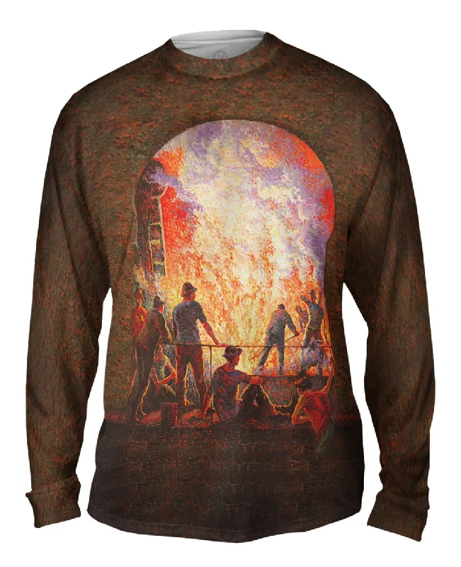 Fall Long Sleeve-Maximilien Luce - "Steel Mill" (1895)