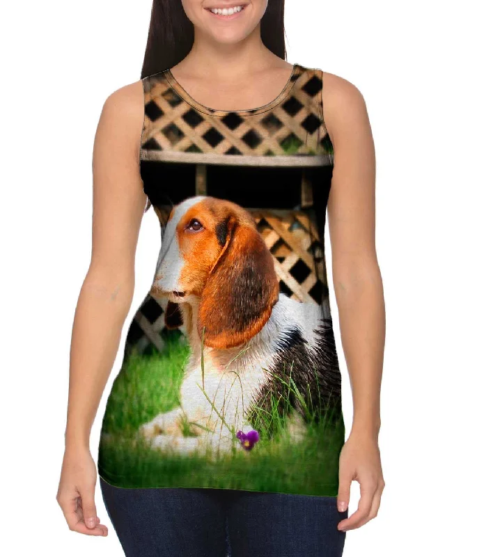 Crossback Tank-Beagle Flower Lover