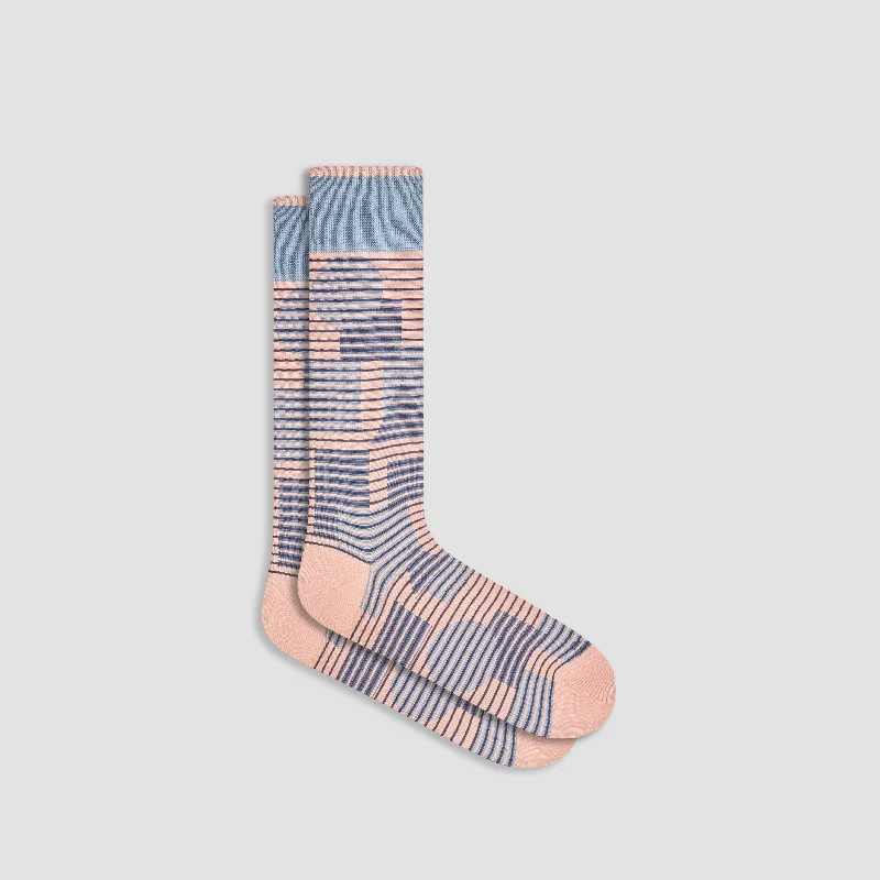 Funky Socks-Striped Geometrical Mid-Calf Socks