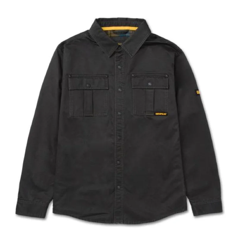 Racing Jacket-CAT Men's Waxed Cotton Snap-Front Shirt Jacket