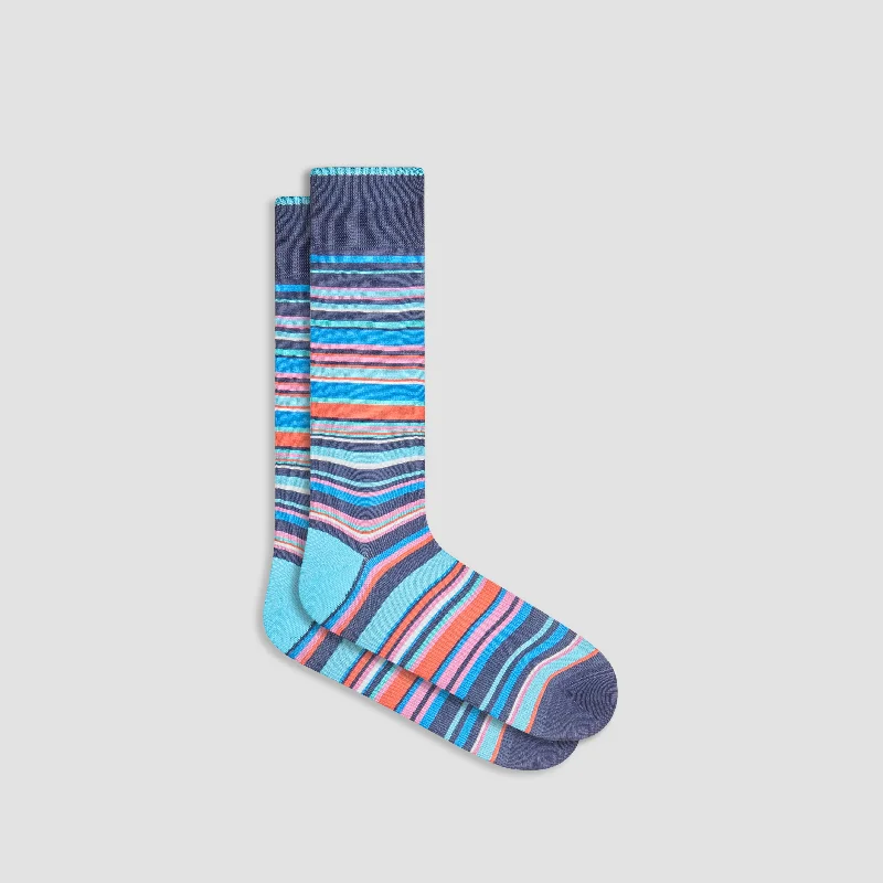 Running Socks-Striped Mid-Calf Socks