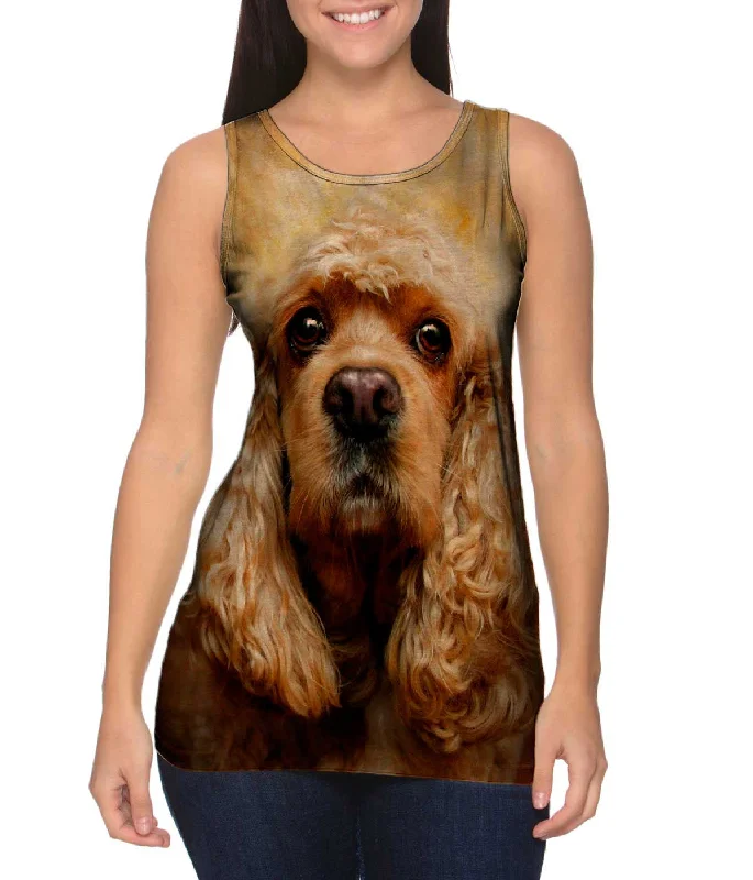 Tie Dye Tank-American Cocker Spaniel Face