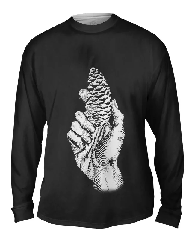 Checkered Long Sleeve-M.C.Escher - "Hand with Fir Cone" (1921)