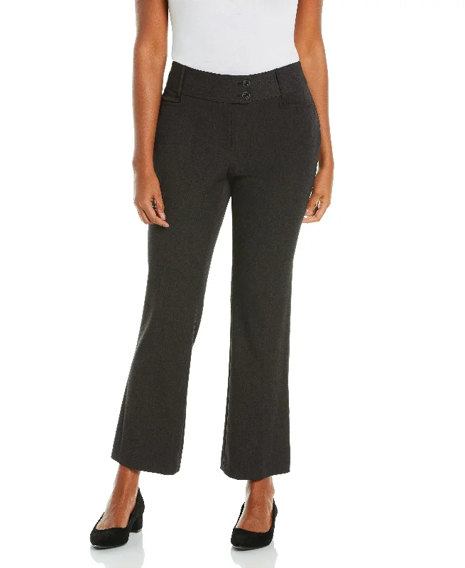 Utility Pants-Petite Gabardine Bootcut Pant Short - Curvy Fit