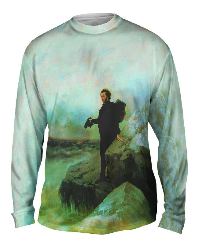 Crew Neck Long Sleeve-Ivan Aivazovsky - "Pushkins Farewell To The Sea" (1877)