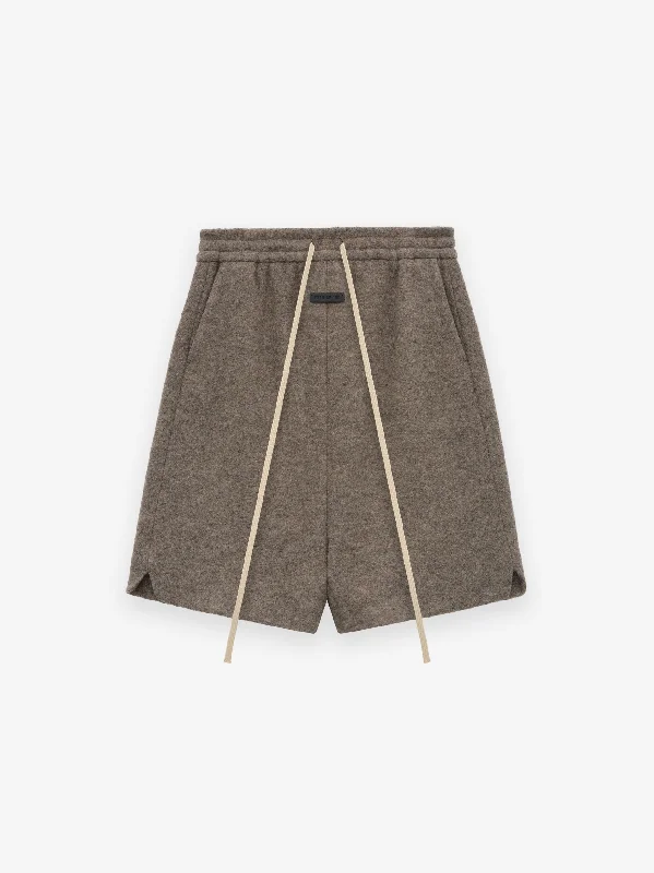 Sleep Shorts-Boiled Wool Relaxed Shorts