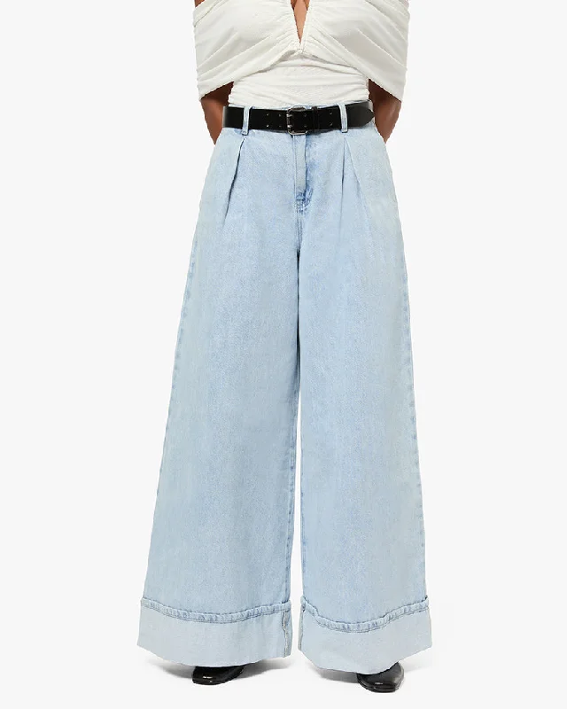 Snowboarding Pants-Pleated Wide Leg Jean